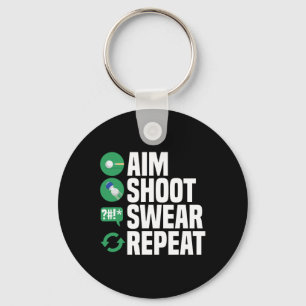 Billiards Pool Aim Shoot Swear Funny Key Ring