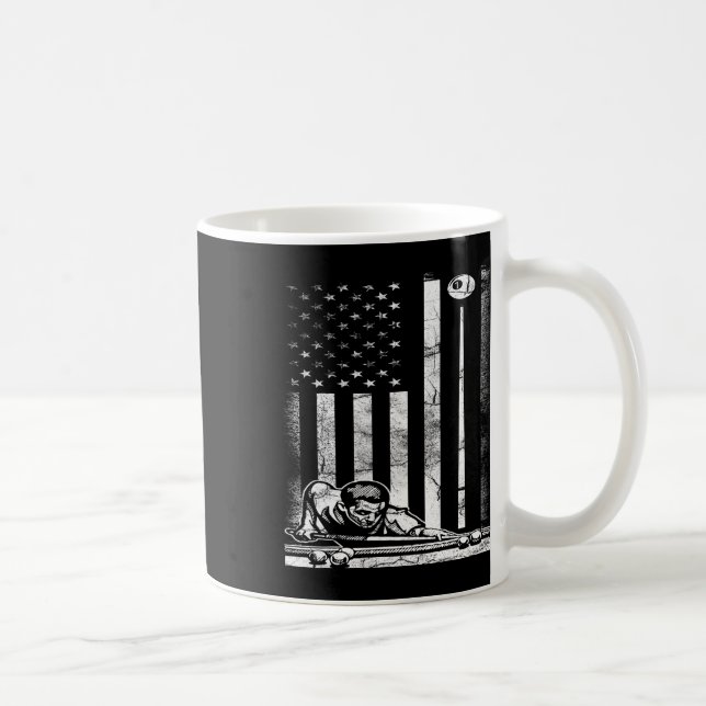Billiards Pool American Us Flag July 4th  Coffee Mug (Right)