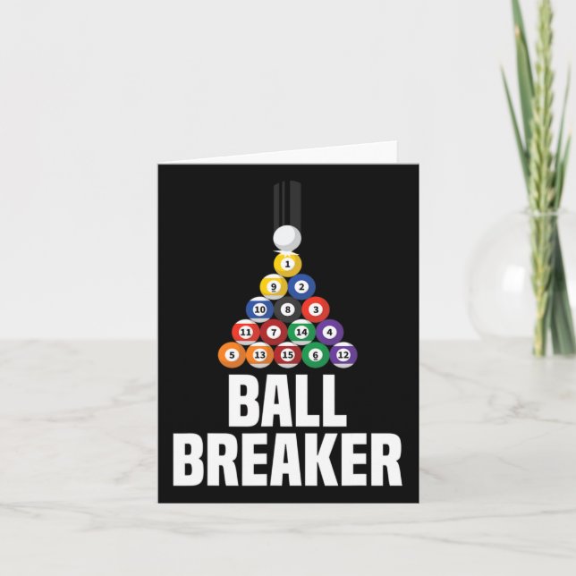 Billiards Pool Ball Breaker Funny  Card (Front)
