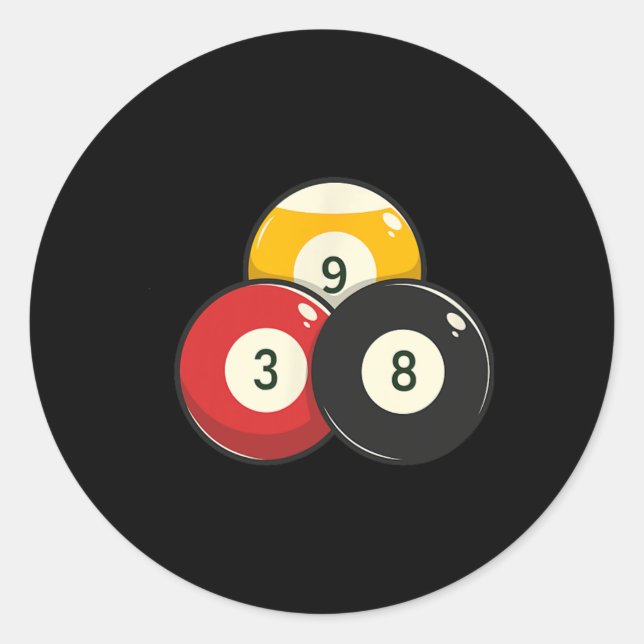 Billiards Pool Ball  Classic Round Sticker (Front)