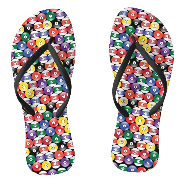 Billiards Pool Ball Pattern Thongs (Footbed)