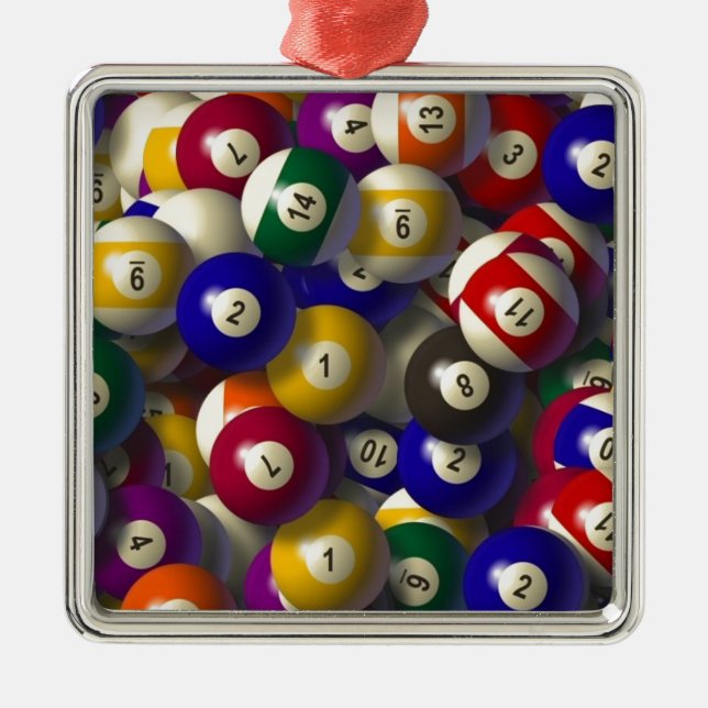 BILLIARDS POOL BALLS CHRISTMAS ORNAMENT (Front)