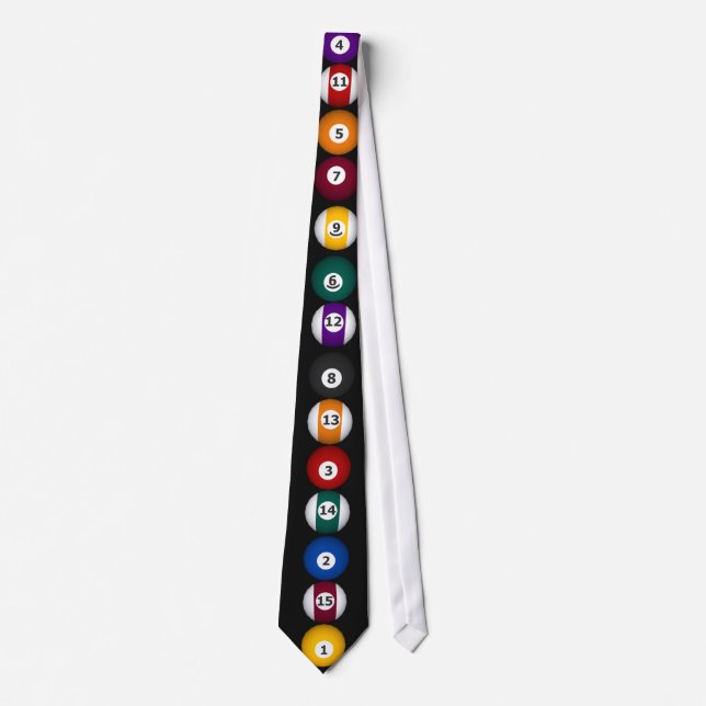 Billiards: Pool Balls: Custom Tie: Necktie (Front)