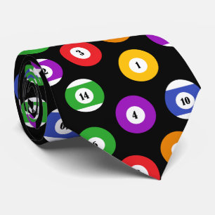 Billiards Pool Balls Patterned Tie