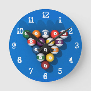 Billiards / Pool Balls: Wall Clock