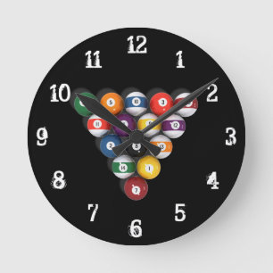 Billiards / Pool Balls: Wall Clock