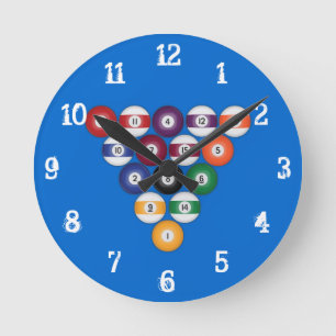 Billiards / Pool Balls: Wall Clock