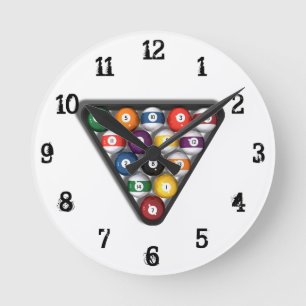 Billiards / Pool Balls: Wall Clock