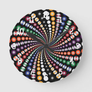 Billiards / Pool Balls: Wall Clock