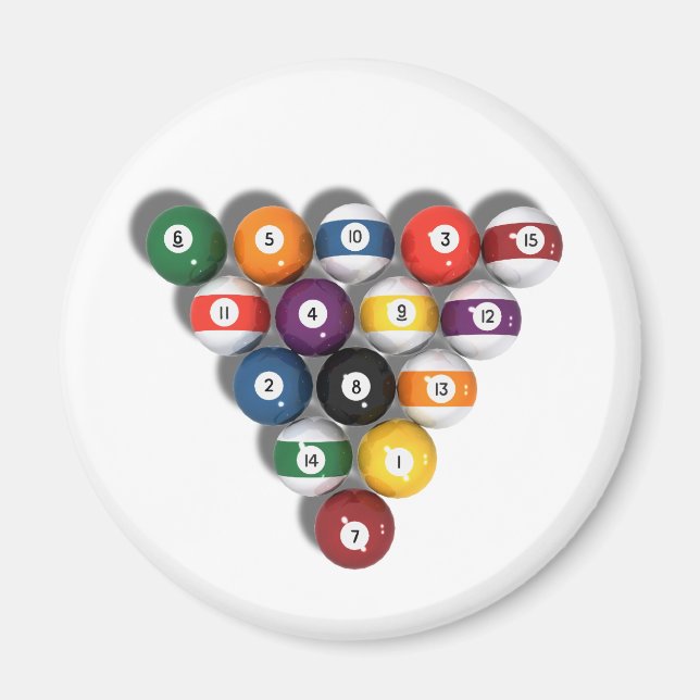 Billiards / Pool Balls with Drop Shadow: Magnet (Front)