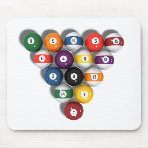 Billiards / Pool Balls with Drop Shadow: Mouse Pad