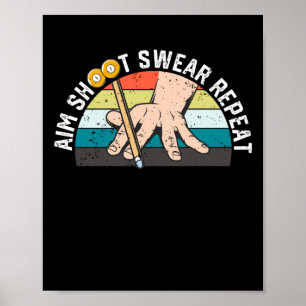 Billiards Pool Billiards 8 Eight Ball Aiming Poster