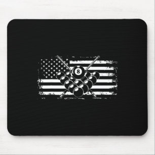 Billiards Pool Billiards American Flag Gift  Mouse Pad