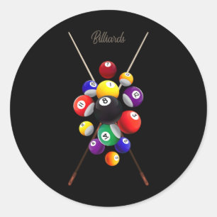 Billiards Pool Classic Round Sticker