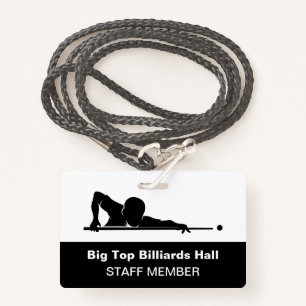 Billiards Pool Hall And Event Staff Member Budget ID Badge