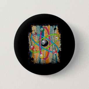 Billiards Pool Hall Sports Bar Atom Shooting 8 Bal 6 Cm Round Badge