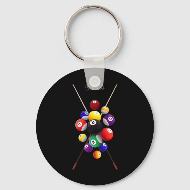 Billiards Pool  Key Ring (Front)