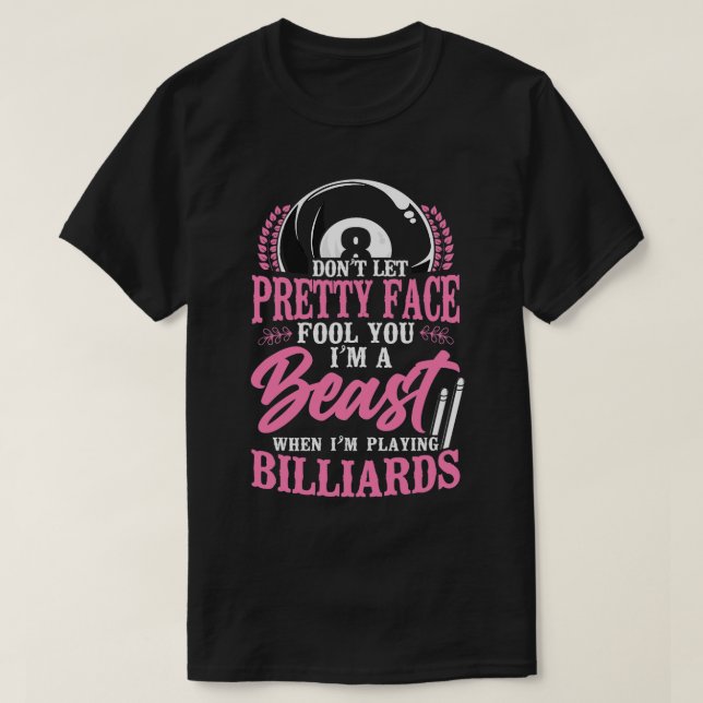 Billiards Pool Player Ball Dad Mum 8 Ball 9 Ball M T-Shirt (Design Front)