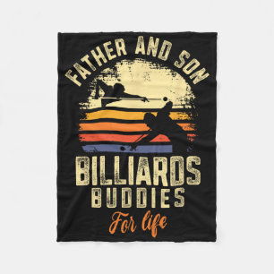 Billiards Pool Player Ball Dad Son Retro Vintage F Fleece Blanket