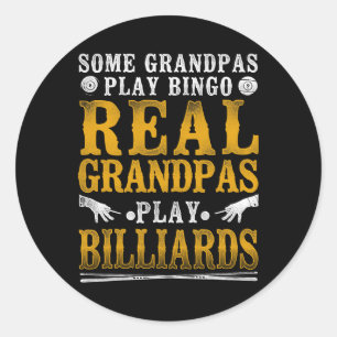 Billiards Pool Player Ball Grandpa Vintage Some Gr Classic Round Sticker