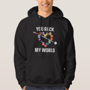Billiards Pool Player Ball Pun Heart Valentines Da Hoodie