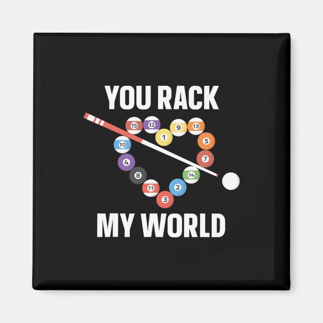 Billiards Pool Player Ball Pun Heart Valentines Da Magnet (Front)