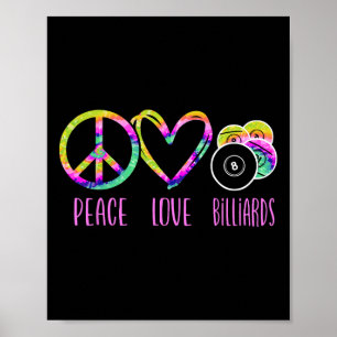 Billiards Pool Player Ball Tie Dye Girl Retro Vint Poster