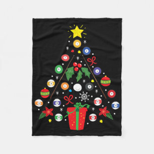 Billiards Pool Player Christmas Ornament Tree Funn Fleece Blanket