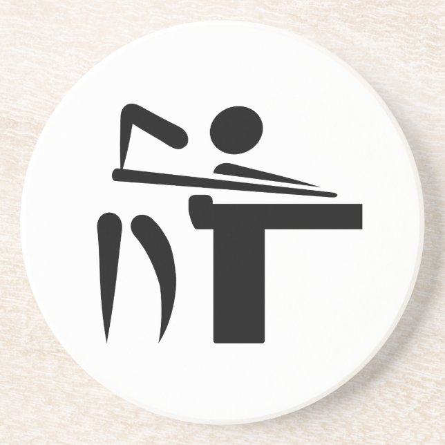 Billiards pool player coaster (Front)