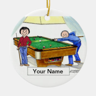 Billiards, Pool Player Couple Ceramic Ornament