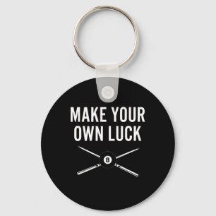 Billiards Pool Player Design With Eight Ball Make Key Ring