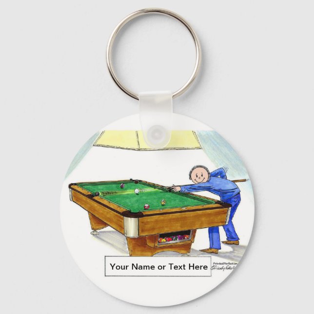 Billiards, Pool Player  Key Ring (Front)