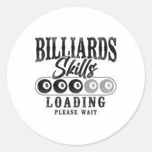Billiards Pool Player Ll 8 Ll Vintage Billiards Sk Classic Round Sticker