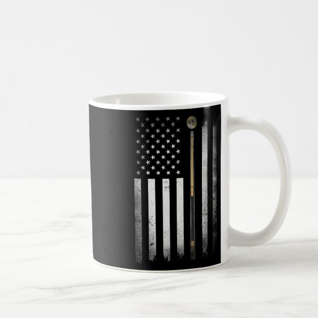 Billiards Pool Player Table Usa Us American Flag  Coffee Mug (Right)