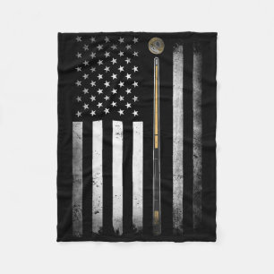 Billiards Pool Player Table Usa Us American Flag  Fleece Blanket