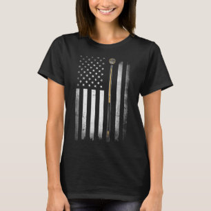 Billiards Pool Player Table Usa Us American Flag T-Shirt
