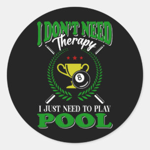 Billiards Pool Shirt Classic Round Sticker