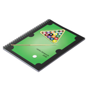Billiards Pool Table Personalised Notebook