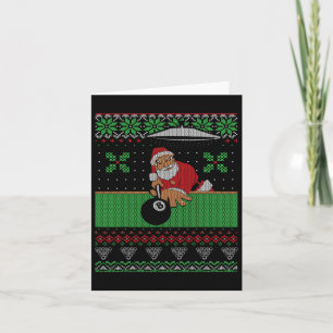 Billiards Pool Ugly Christmas Sweater Style  Card