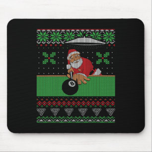 Billiards Pool Ugly Christmas Sweater Style Mouse Pad