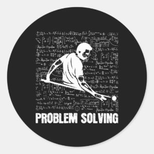 Billiards Problem Solving Players Sports Solution Classic Round Sticker