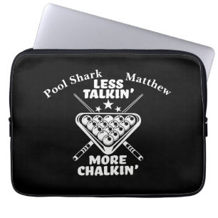 Billiards Quote About Chalking and Focus on Play Laptop Sleeve