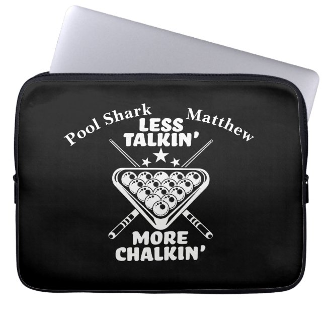 Billiards Quote About Chalking and Focus on Play Laptop Sleeve (Front)