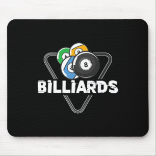 Billiards Rack Billiard Player Snooker 8 Ball Cue Mouse Pad