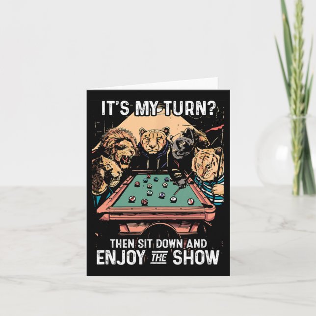 Billiards Rack Cue Stick Pool Table Billiard Playe Card (Front)