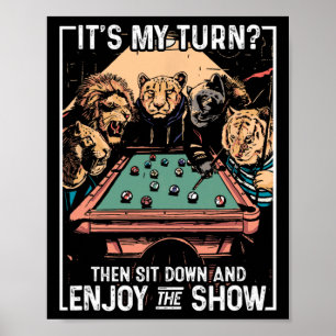Billiards Rack Cue Stick Pool Table Billiard Playe Poster