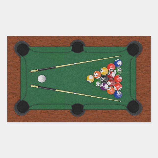 Billiards Rectangular Sticker (Front)