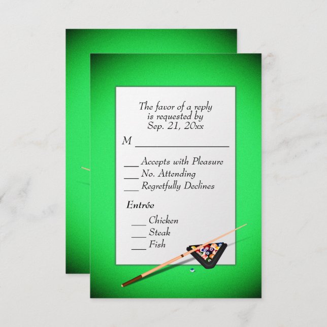 Billiards RSVP with Entree Choice (Front/Back)