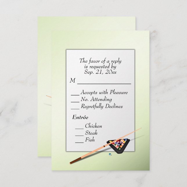 Billiards RSVP with Entree Choice (Front/Back)