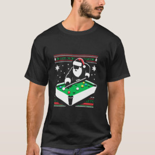 Billiards Santa Claus Vintage Billiard Xmas Ugly C T-Shirt